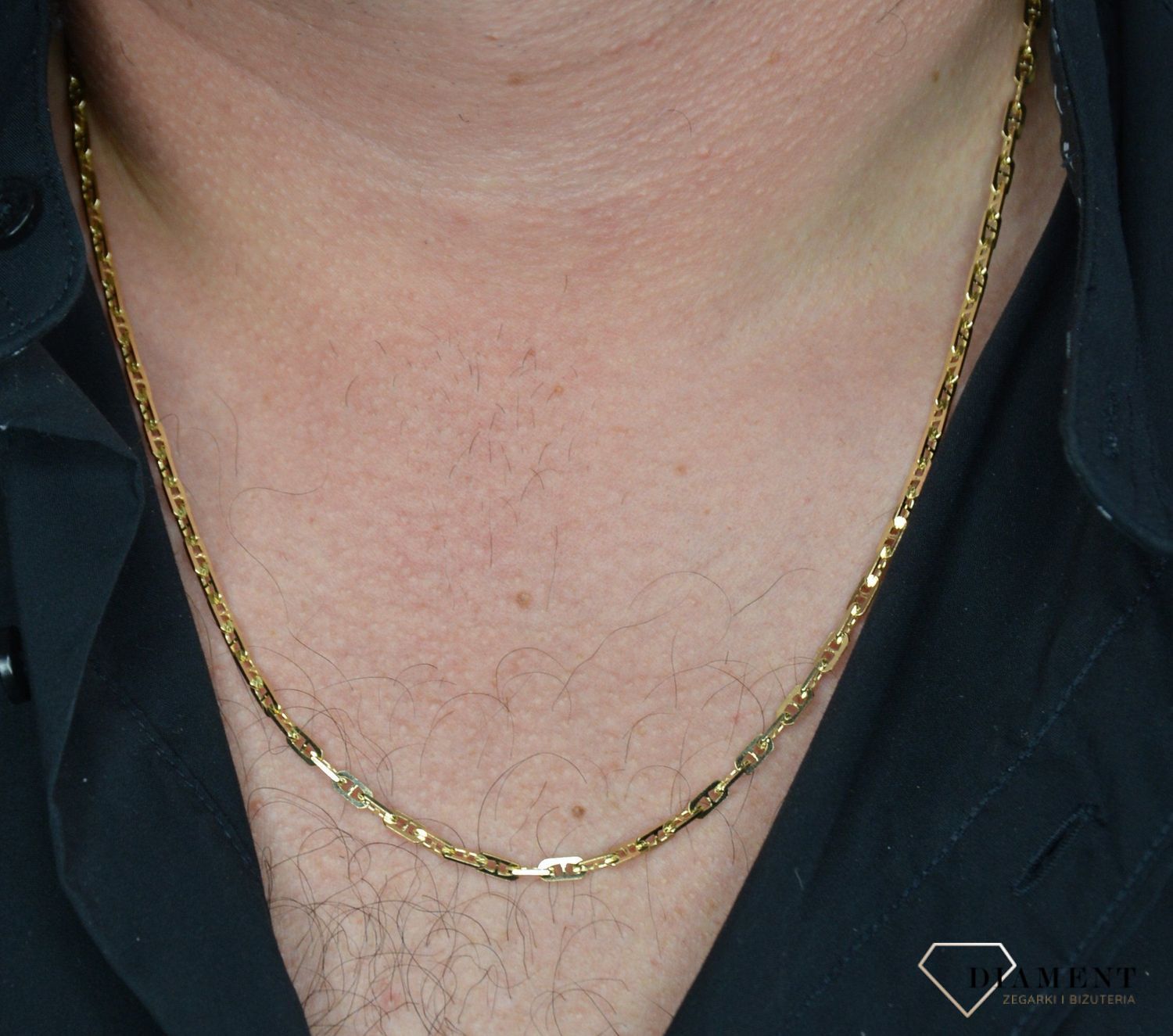 Złoty łańcuszek 585 o szerokości 3 mm DIA-LAN-1240-585 3mm.jpg